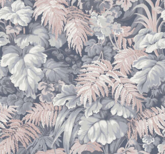 Royal Fernery - Slate Blue and Blush Pink - Cole and Son