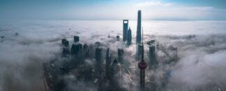 Shanghai in the fog from above - Picment