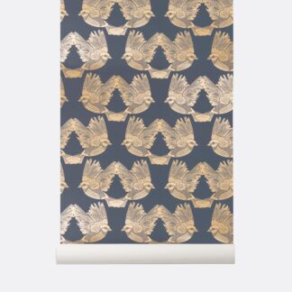 Birds - Deep Blue/Gold - Ferm Living