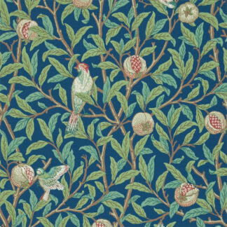 Birds & Pomegranate - Blue/Sage - Morris & Co