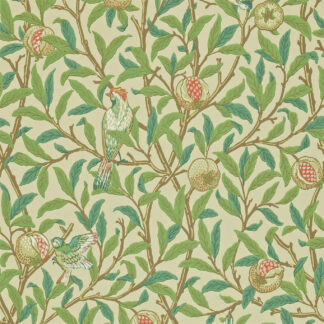 Bird & Pomegranate - Bayleaf/Cream - Morris & Co