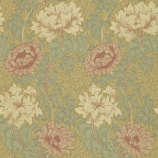 Chrystanthemum - Pink/Yellow/Green - Morris & Co