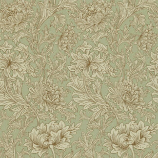 Chrysanthemum Toile - Eggshell/Gold - Morris & Co