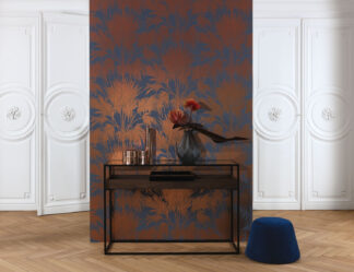 Josephine Foil - Dark blue & Copper - Casadeco