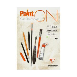 Paint ON - Hvid - 40 ark. A4 - 40 ark - Clairefontaine