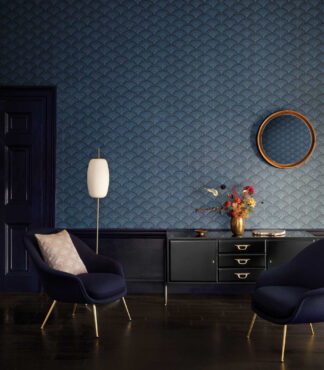 Feather Fan - Blue - Cole and Son