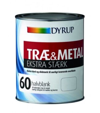 Dyrup Træ & Metal Ekstra Stærk hvid 1 L 60 Halvblank - Dyrup