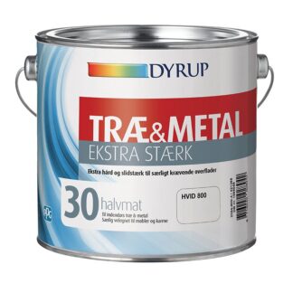 DYRUP Træ & Metal maling Ekstra Stærk Glans 30 Halvmat - Hvid (800)