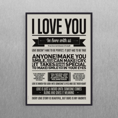 I LOVE YOU - WARM GREY - I LOVE MY TYPE