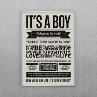 ITS A BOY - WARM GREY - I LOVE MY TYPE