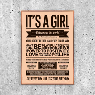 ITS A GIRL - PEACH - I LOVE MY TYPE