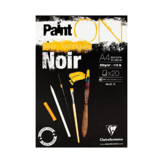 Paint ON - Noir - 20 ark. A4 - 20 ark - Clairefontaine
