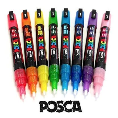 Uni Posca / PC-3ML / 0,9-1,3 mm. / Fine Glitter Light Blue - Uni Posca