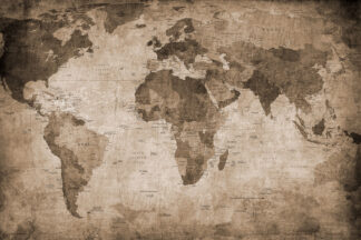 World Map - Brown - Rebel Walls