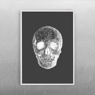 SKULL - WHITE ON GREY - Hoei