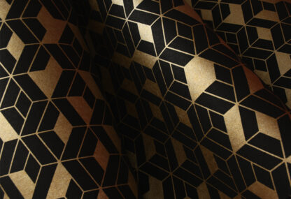 Tinted Tiles - Flake - Black & Gold - Hooked On Walls